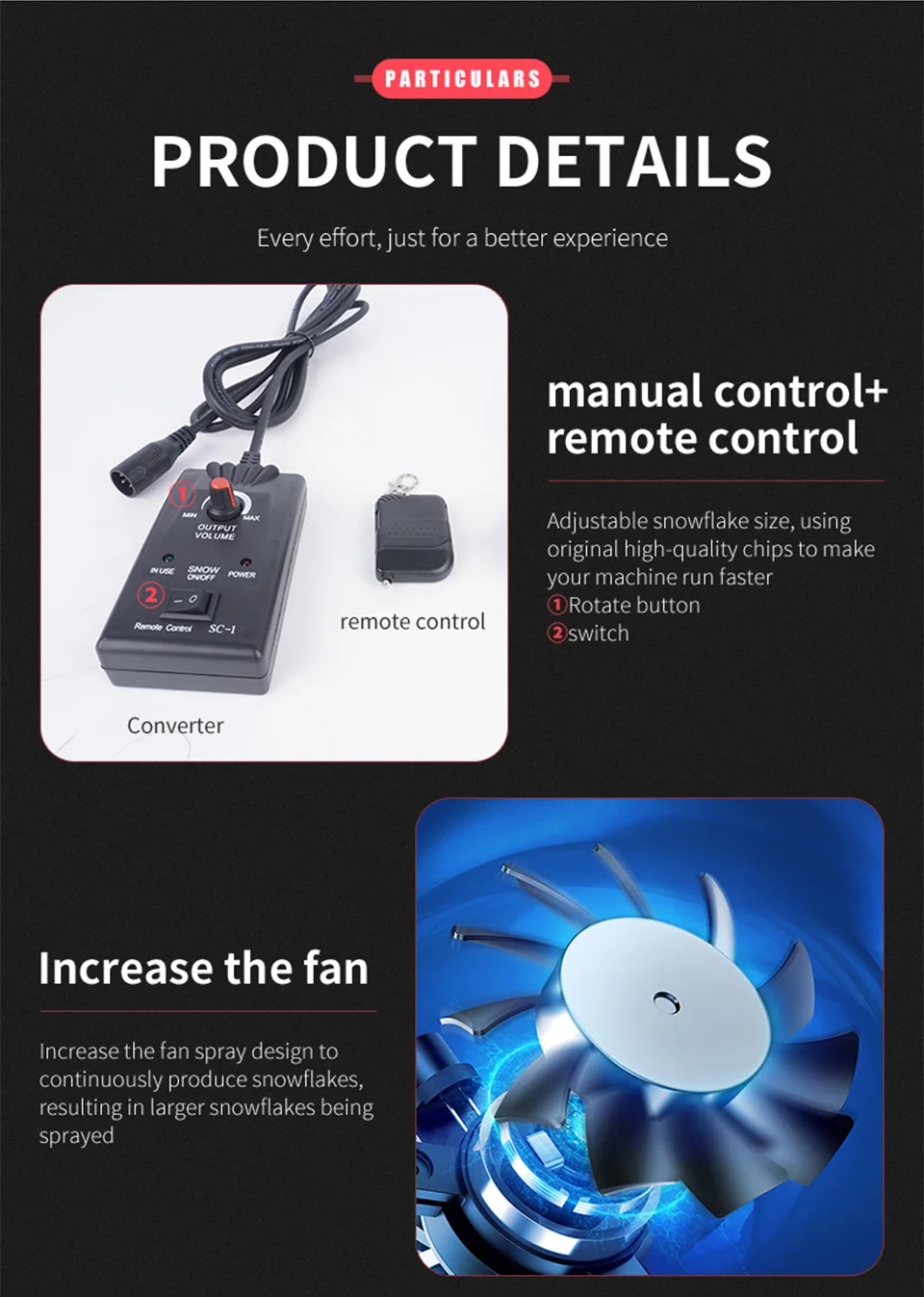 1500W Remote Control Stage Snow Machine Snow Effect DMX Snow Maker Machine Party