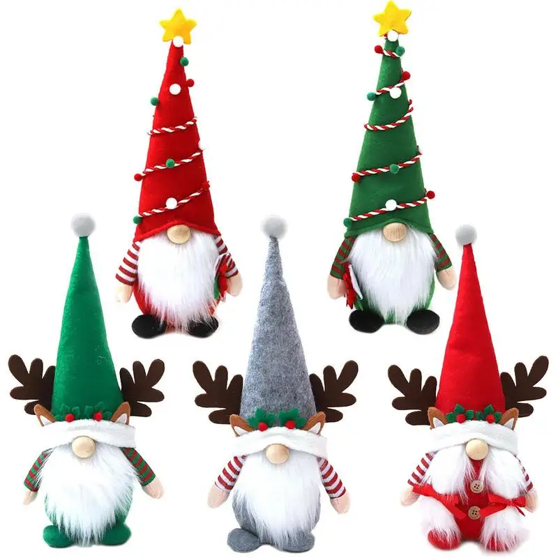 Christmas Decor Gnomes Plush Handmade Plush Doll Holiday Rudolph Toy Elf Winter Collectible Figurines for decoration