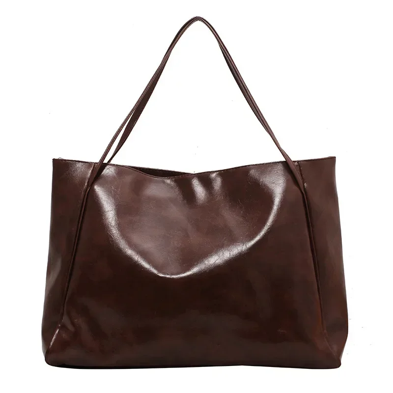 

Women's 2023 New Autumn/Winter Japan/Korea Large Capacity Soft Leather Shoulder Bag Retro Casual Portable Bucket Bag