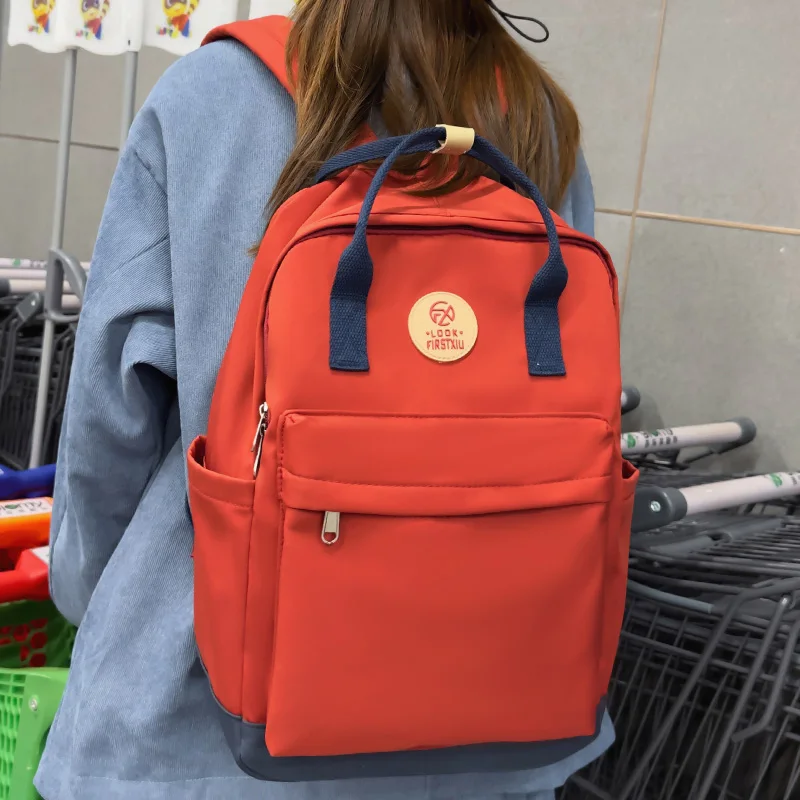 Cool Female Cute Green Fashion Ladies College Backpack Girl Travel Kawaii School Bag Women Nylon Laptop Student Book Bags Trendy 2