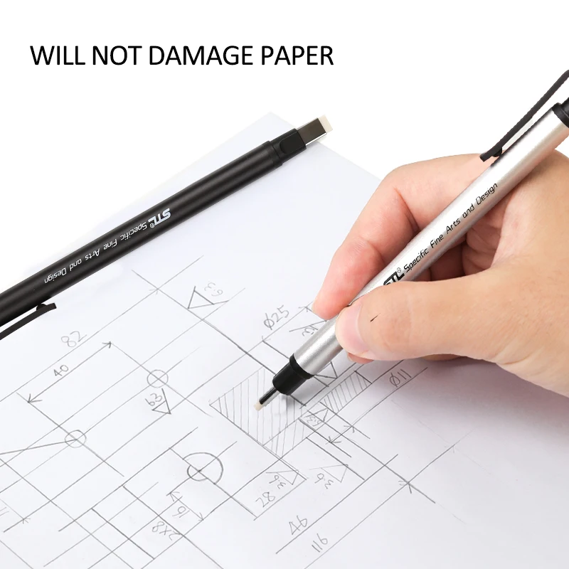 Eraser Pen Eraser Mechanical Highlighting Round Square Refillable Pen Sketching Art School Stationery