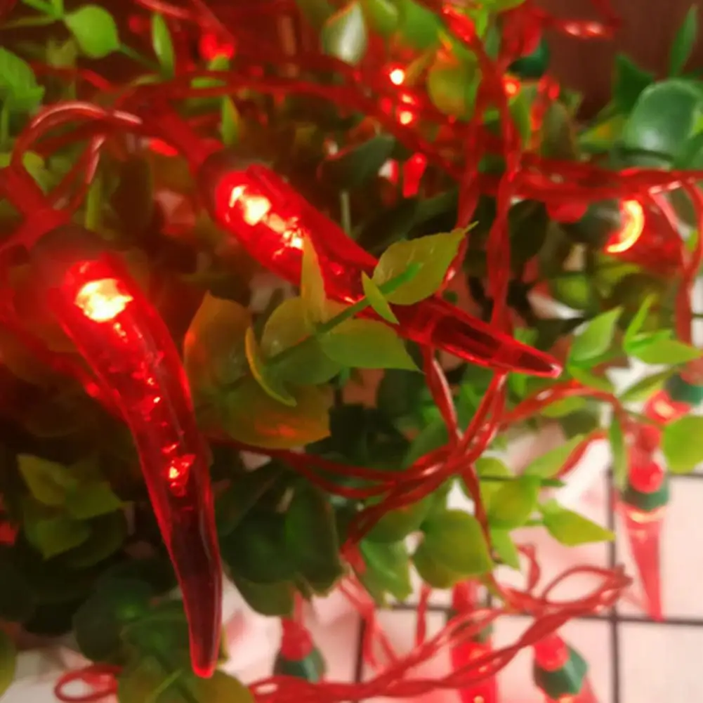 

Simulated String Lights Festive Battery-operated Chili Pepper Led Light String with Different Light Modes for New Year