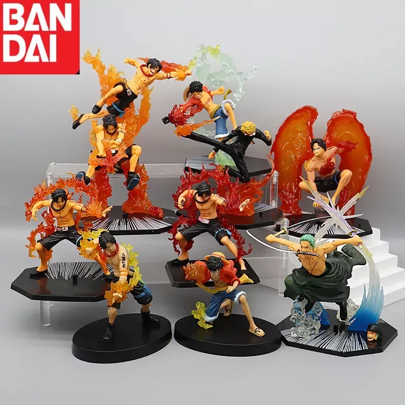 

Cartoon Anime One Piece Action Figure Luffy Fire Fist Ace Roronoa Sanji Sabo Battle Figurine Collectible Model Toy Doll