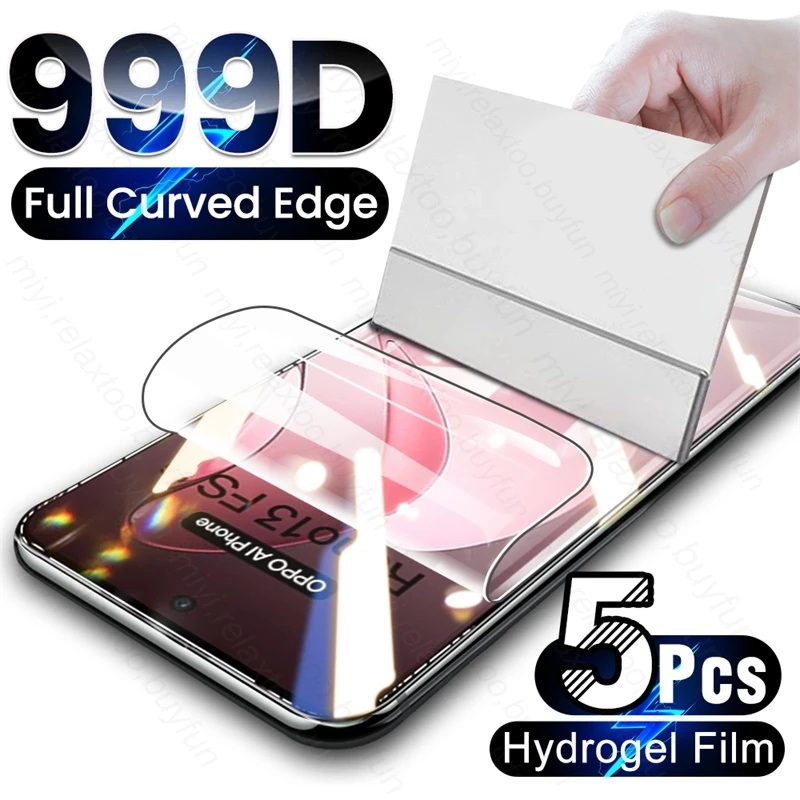 5PCS Full Glue Soft Hydrogel Film HD Curved Screen Protector, Case Friendly