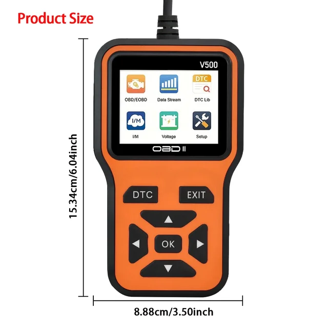 Car OBD2 Scanner Diagnostic Tool Code Reader, Car Voltage Tester Engine Fault Code Scanner, Charging Tester Diagnostic Tool V500 6