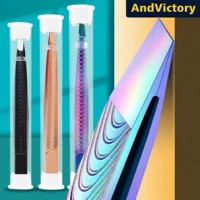 1Pcs Eyebrow Tweezer Colorful Hair Beauty Fine Hairs Puller Stainless Steel Slanted Eye Brow Beard  Clips Removal Makeup Tool 2