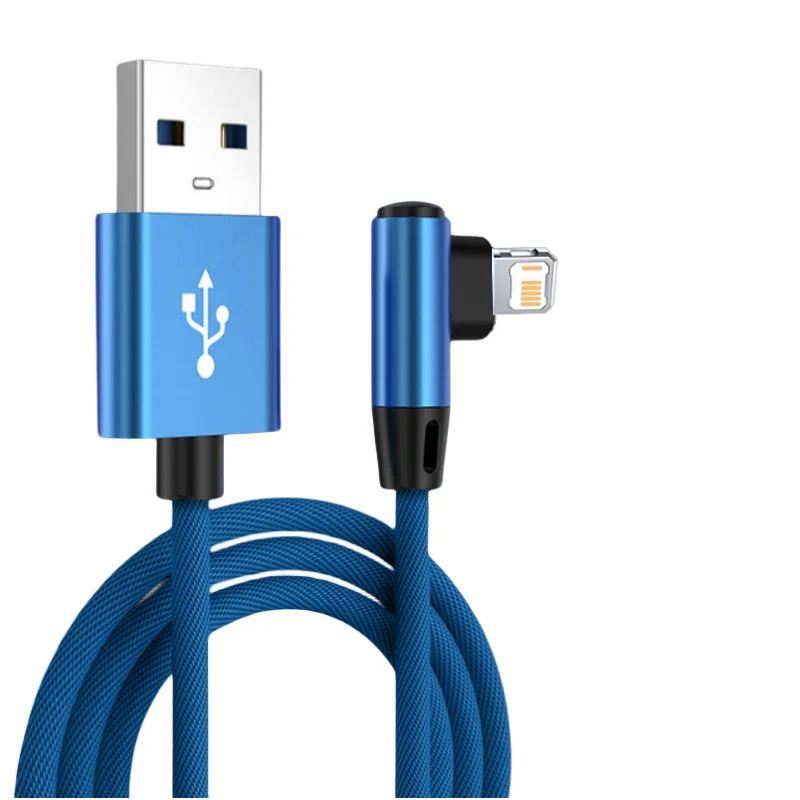 Enhanced Gaming Elbow Fast Charger Cable - 90 Degree Braided USB Charging Cable