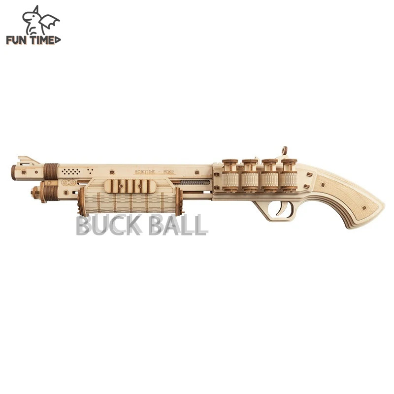 

3D Shotgun Wooden Assembly Kits Wood Gun Model With Rubber Band Bullet Wooden Toys Wooden Blocks Surprise For Children Birthday