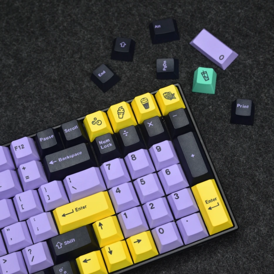 Chaves Conjunto Gmk Taro Keycaps Pbt Dye Sublimação Keycap Cereja Perfil Chave Caps para Keychron Anne Gh60 Gk64 980 104 108 Layout 129 - Imagem 2