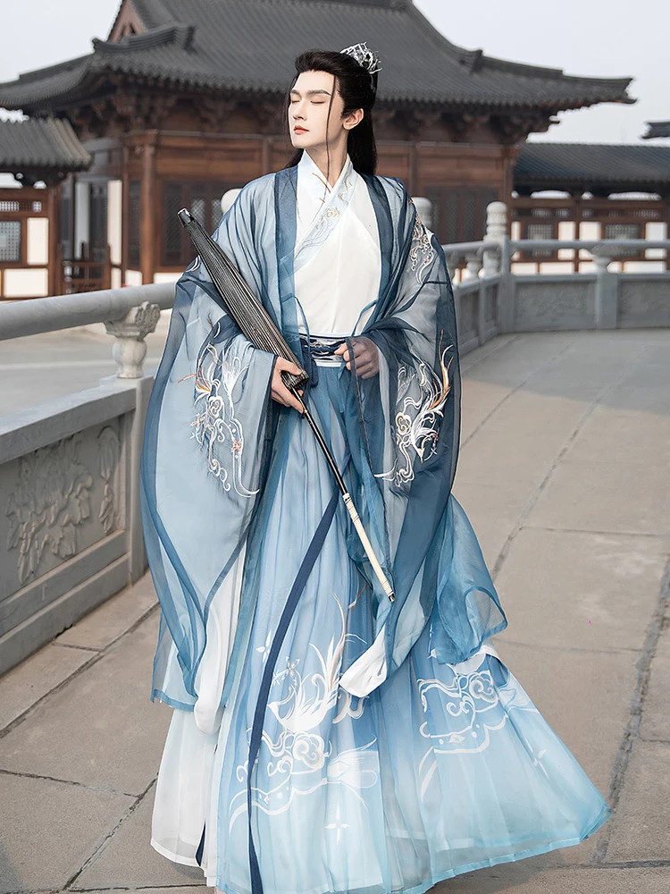

Черное китайское платье для женщин, платья Hanfu с вышивкой, костюмы для косплея, кимоно, традиционная китайская одежда для мужчин