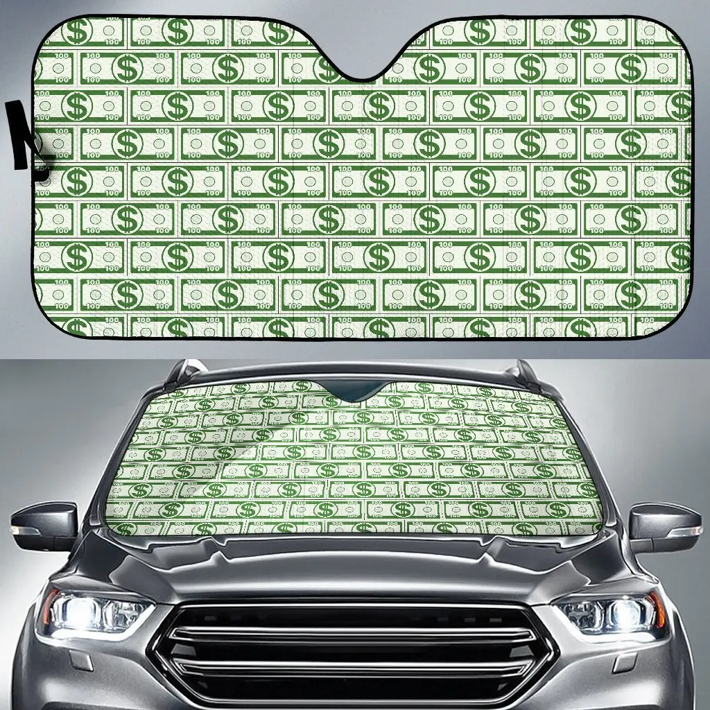 

Dollar Money Print Pattern Auto Sun Shade Car Windshield Window Cover Sunshade