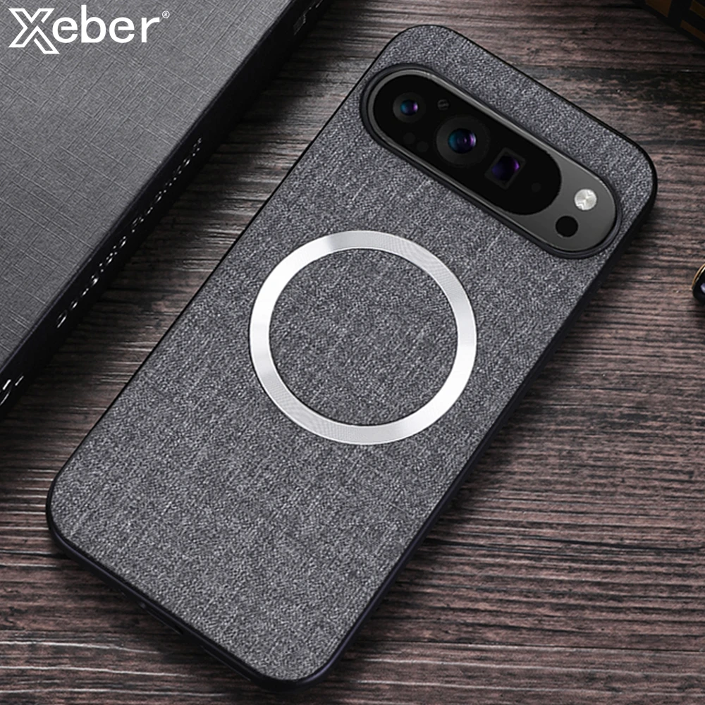 Luxury Magnetic Wireless Charging Leather Case - Shockproof Back Cover