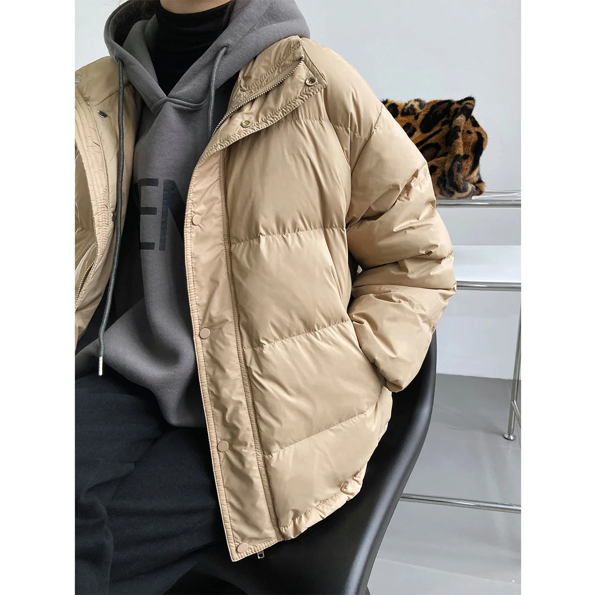 2021 Women Winter Coat Stand Collar Women Warm Thick White Duck Down Jacket Coat Tops Casaco Feminino Women Jacket Coat maxi puffer coat