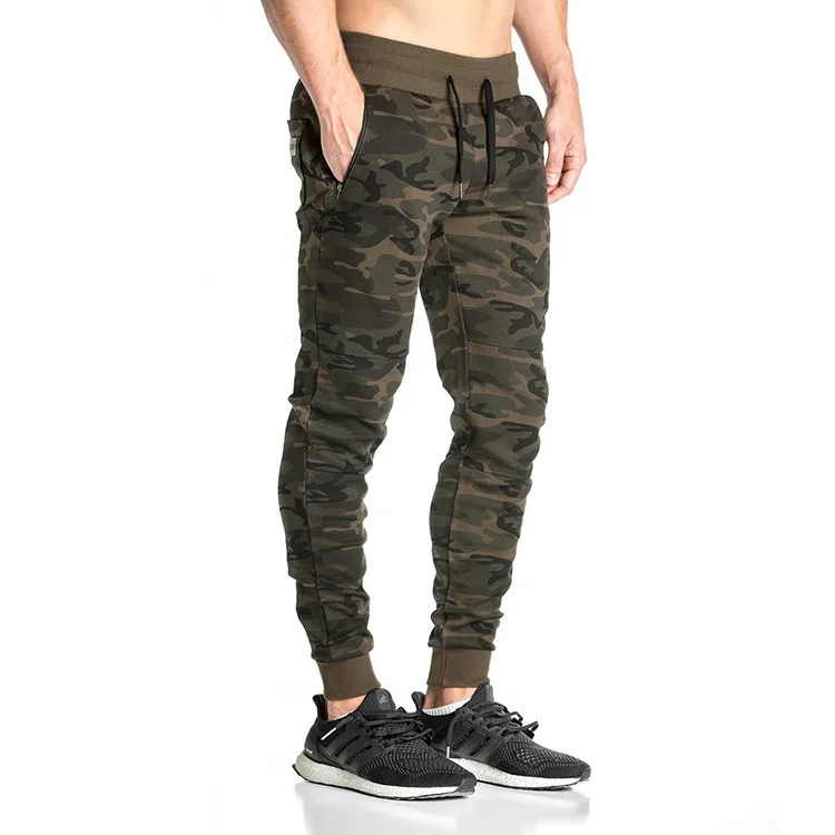 

Muscle sports small feet camouflage bundled feet sanitary running training pants joggers men