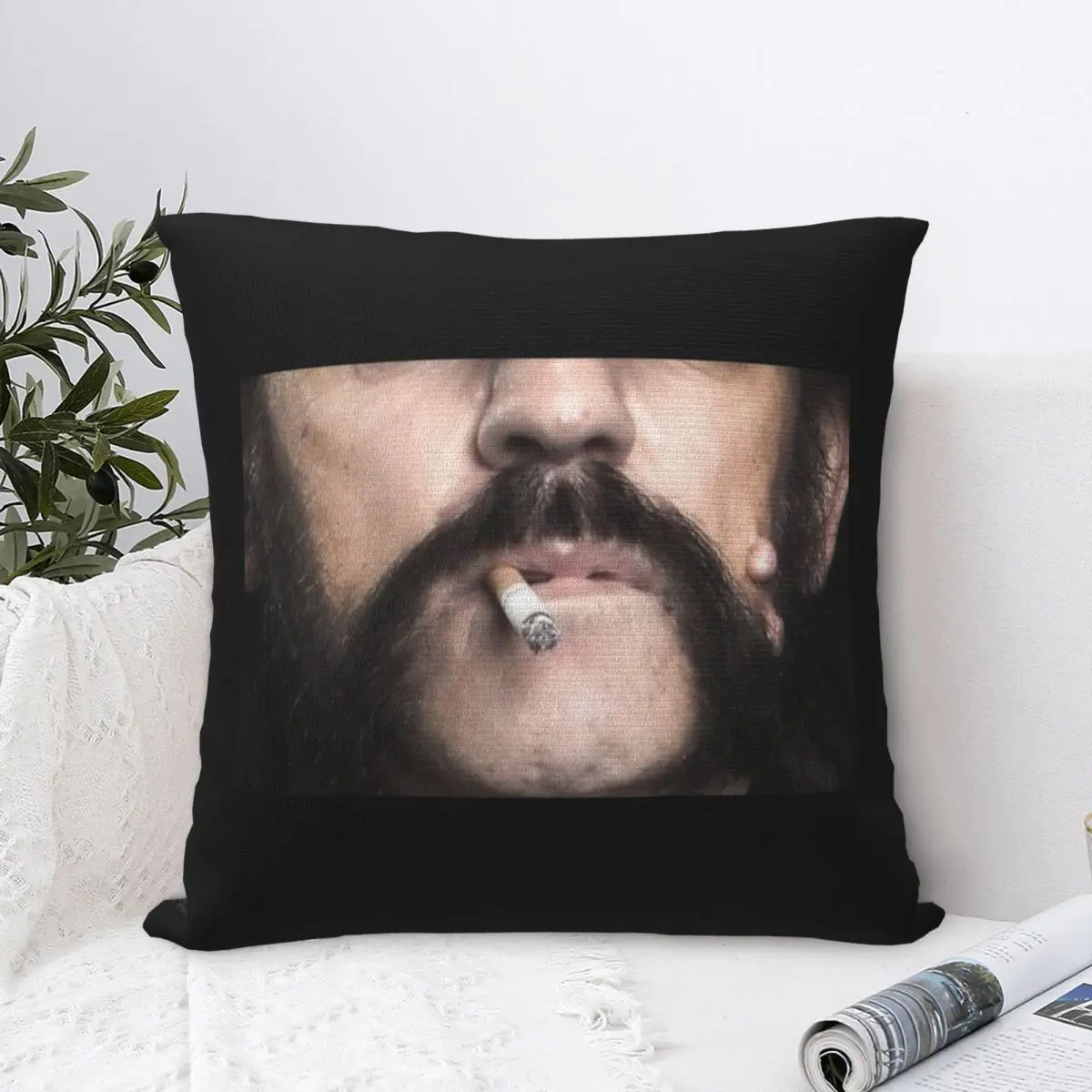 

Lemmy Mask Mask Pillowcase Pillow Case Cushion Cover Home Sofa Car Decorative Throw Pillow Pillowcases Style Waist 45*45cm