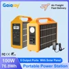 Gaiaray 100W Portable Power Station 110V/220V Solar Generator Emergency Power Bank 76.8Wh LED With Solar Panel For Camping Home