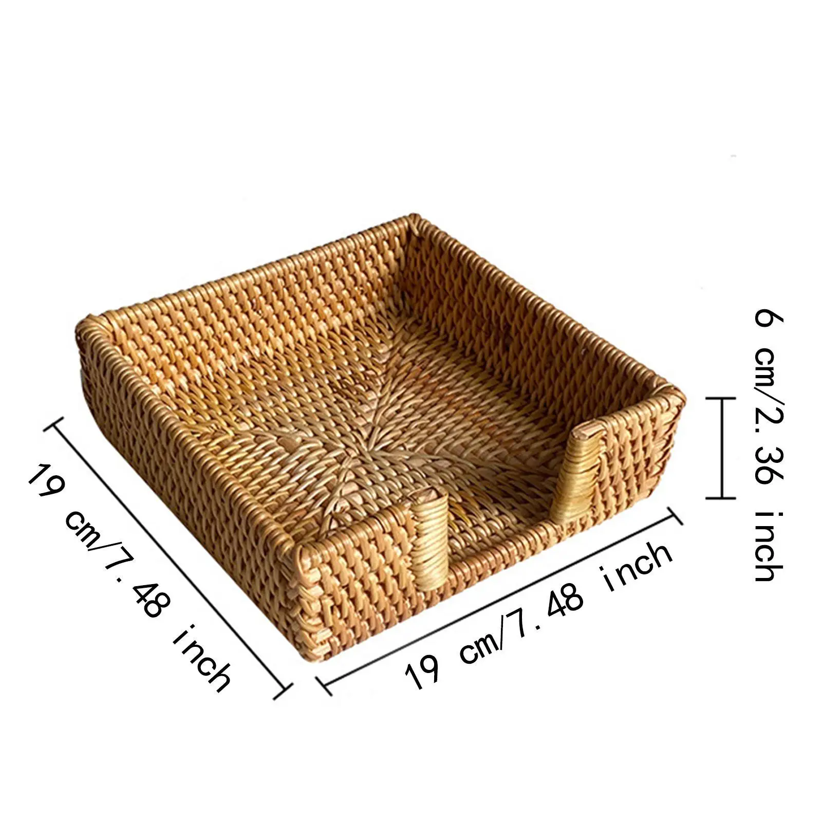 Tissue Paper Towel Storage Tray Wicker Napkin Basket Flat Napkin Holder Rattan Paper Tray for Home Tables Cafe Bathroom Decor 6