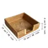 Tissue Paper Towel Storage Tray Wicker Napkin Basket Flat Napkin Holder Rattan Paper Tray for Home Tables Cafe Bathroom Decor 6