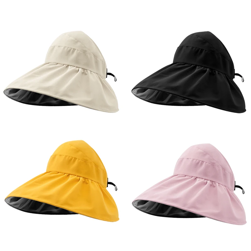 

Summer Double-layer Fisherman Hat Women's Empty Top Sun Hat Outdoor UV Protection Foldable Sunshade Hat Sunscreen Sun Hat Gorras
