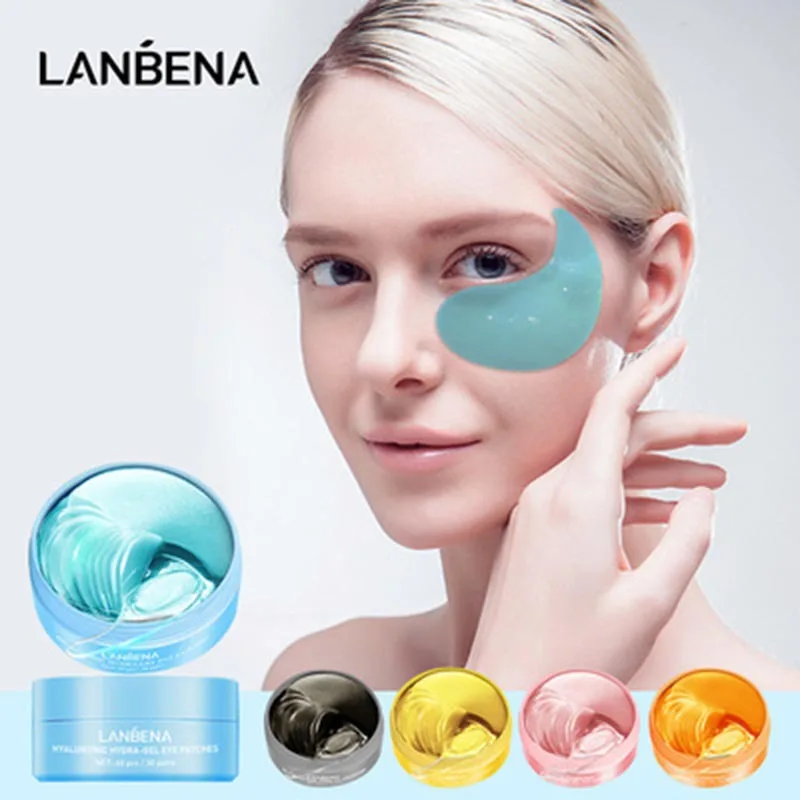 LANBENA Hyaluronic Hydar-gel Eye Patches Mask Moisturizing  Eye Care  Skin 60PCS/30Pair 80 120 pieces lanbena blackhead papers face pores strips pad stickers skin care remover accessories household travelling