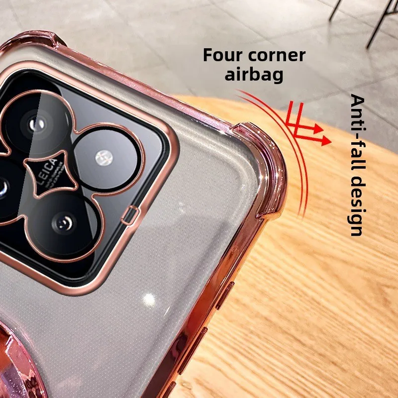 Magnetic Plating Transparent Phone Case with Stand