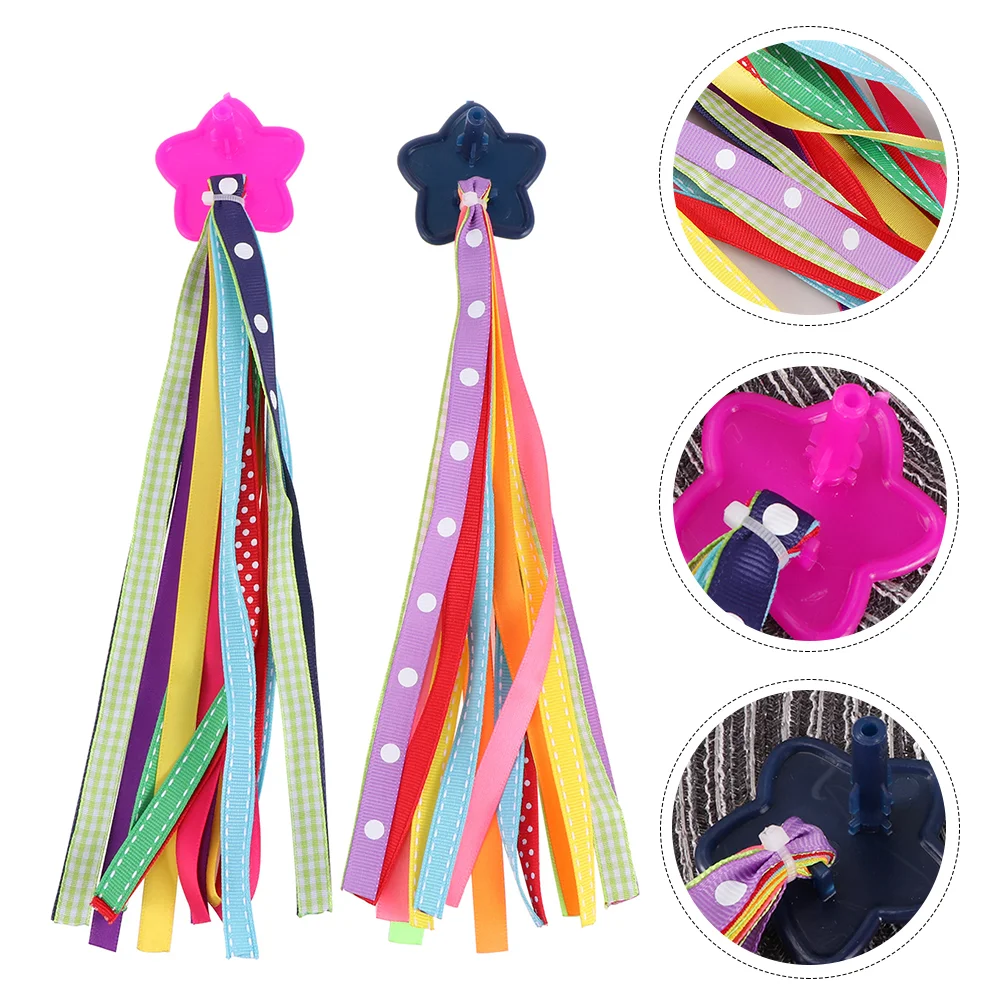 

3 Pairs Princess Decor Bicycle Ribbon Handlebar Hanging Ribbons Bike Children Scooter Streamer Grip Tassels