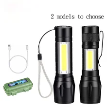 

Portable Spotlight Working Light Rechargeable LED COB Camping Work Inspection Lamp Hand Hook Clip Torch Magnetic flashlight 1pc