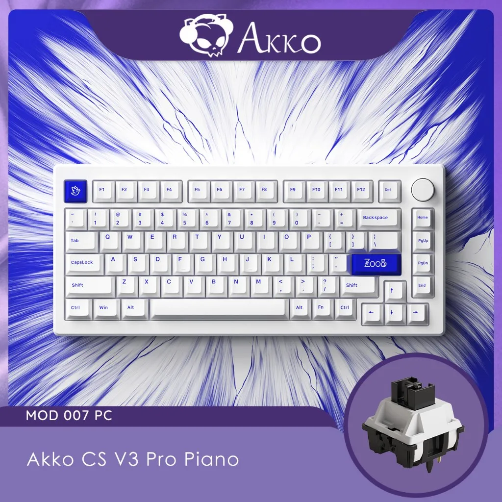 Akko mod 007 pcブルー75% メカニカルキーボード有線ホットスワップで 