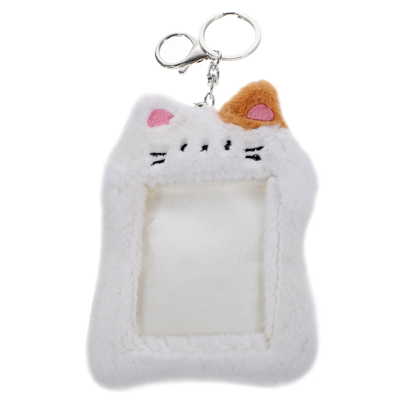 Cartoon Cat Card Protector Plush Card Holder Hanging Card Cover Decorative Card Protection Cover plush postcards holder bus card holder exquisite card protection cover plush card storage case