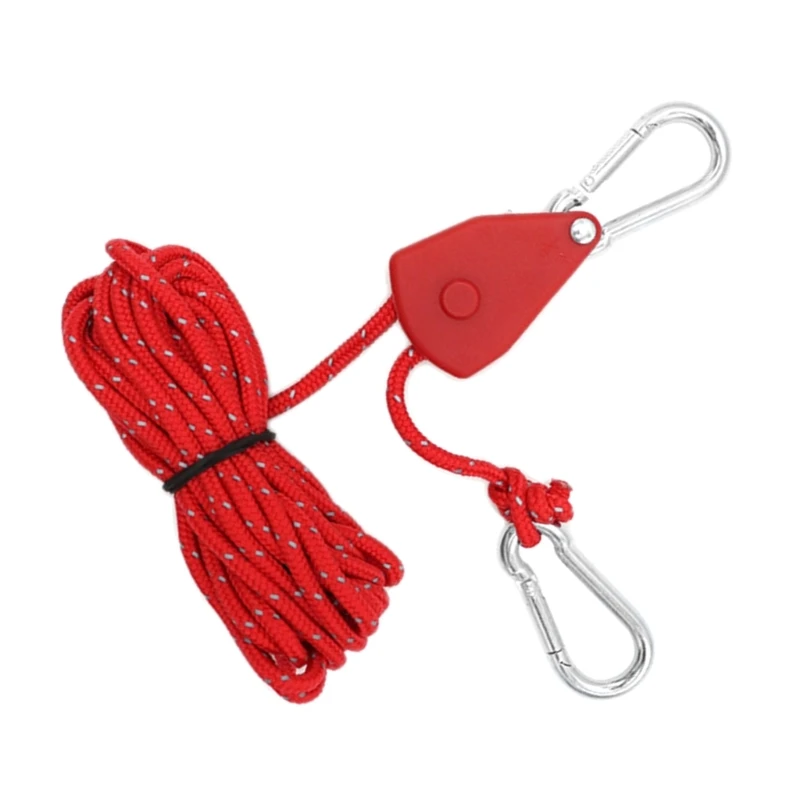 

4pcs Reflective Camping Rope with Pulley Outdoor Tent Guide Cord with Adjuster
