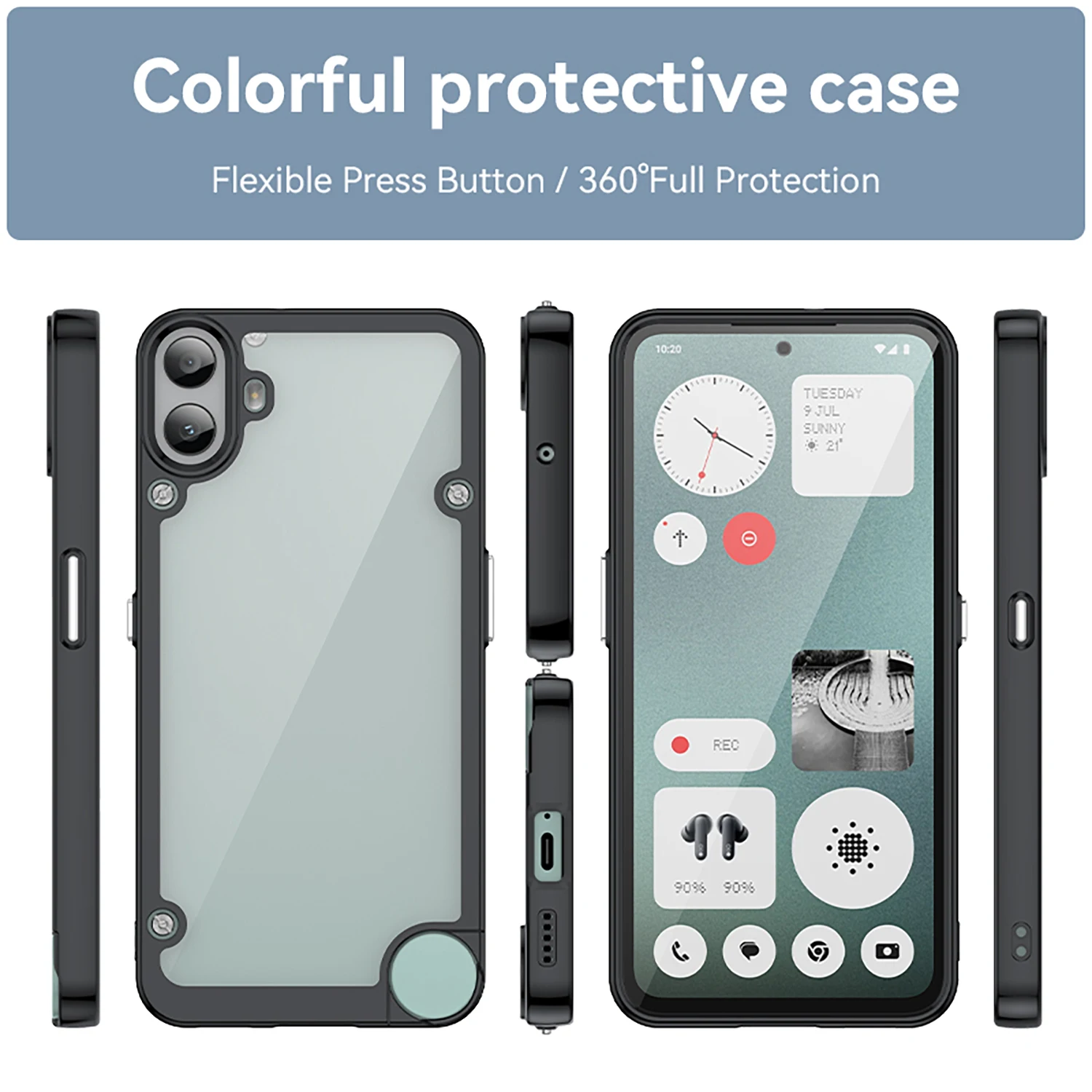Clear Fashion Shockproof Phone Case with Fall Protection