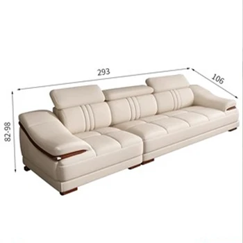 Divano da soggiorno Linlamlim - Elegante set di divani componibili in vera pelle con portabicchieri, poggiatesta regolabile e altoparlante Bluetooth