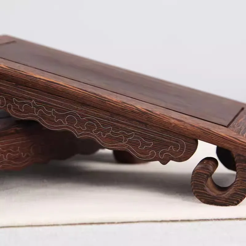 Wooden Miniatures Table Base, Tea Set, Pedestal Figurines, Vase, Incense, Fish Tank, Stone Display Stand, Flower Pot, Bonsai P