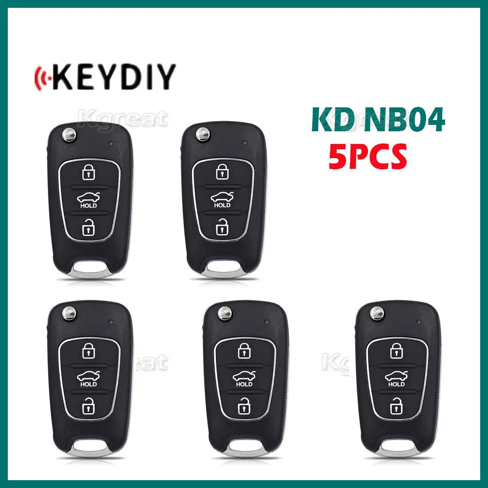 

5pcs KEYDIY NB04 3 Buttons Multi-functional Car Remote Key NB Series Universal Remote Key for Hyundai Style KD900 URG200 KD-X2