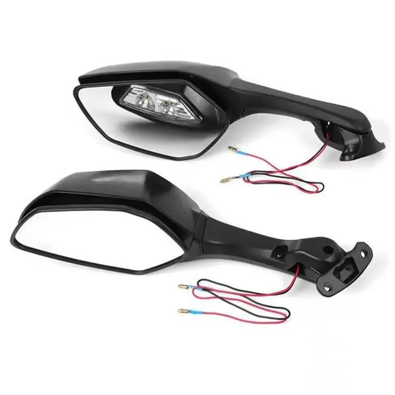 AMSPARC Adjustable Rearview Wind Wing Mirrors For Kawasaki Ninja ZX6R (1995-2024) – Black, Foldable Set Of 2