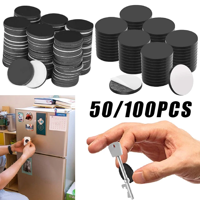 50/100pcs Rubber Soft Magnetic Sheet Multipurpose Small Sticky Magnets  Round Magnetic Discs for Fridge DIY Building Craft Office
