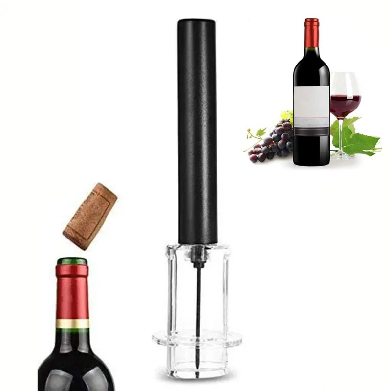Sleek Air Pump Wine Bottle Opener - Easy Cork Removal Tool & Bar Accessory