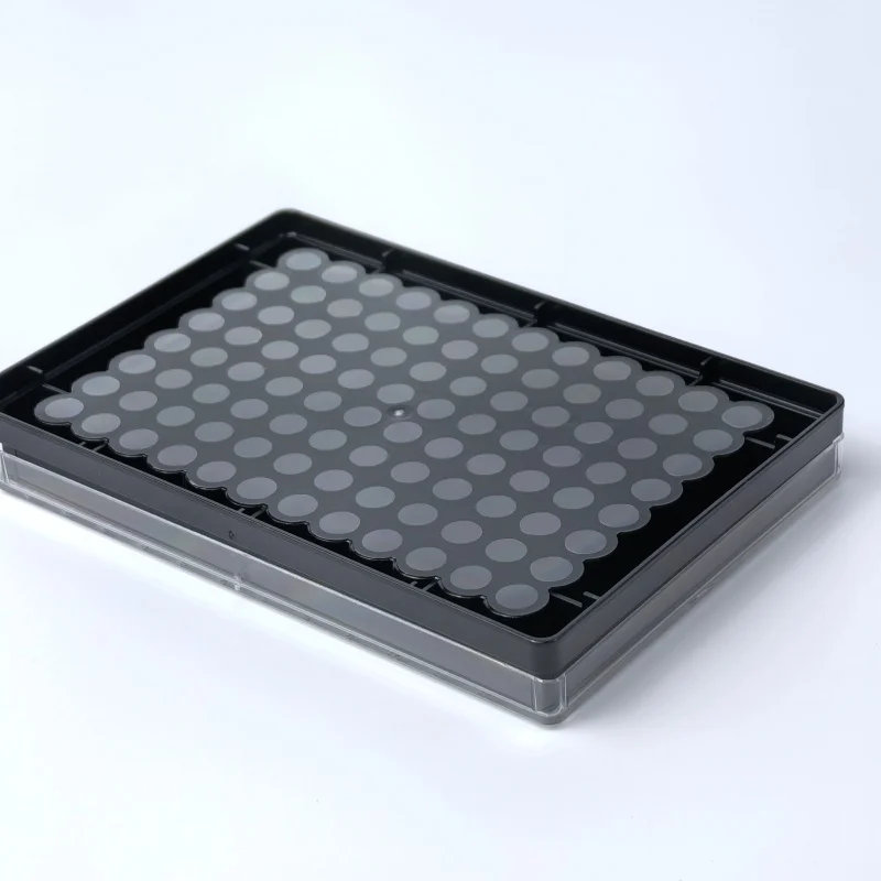96 Wells Cell Culture Plate Black Transparent Bottom Plastic Sterile Adhesion Treated Petri Dishes For Bio Lab Experiment Tools