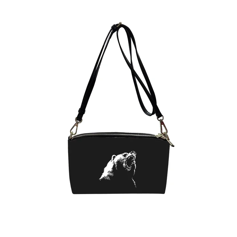 ferocious personality Bear PU Crossbody Bag 2023 New Women's Fashion Shoulder Bag Minimalist Small Square Bag for Women