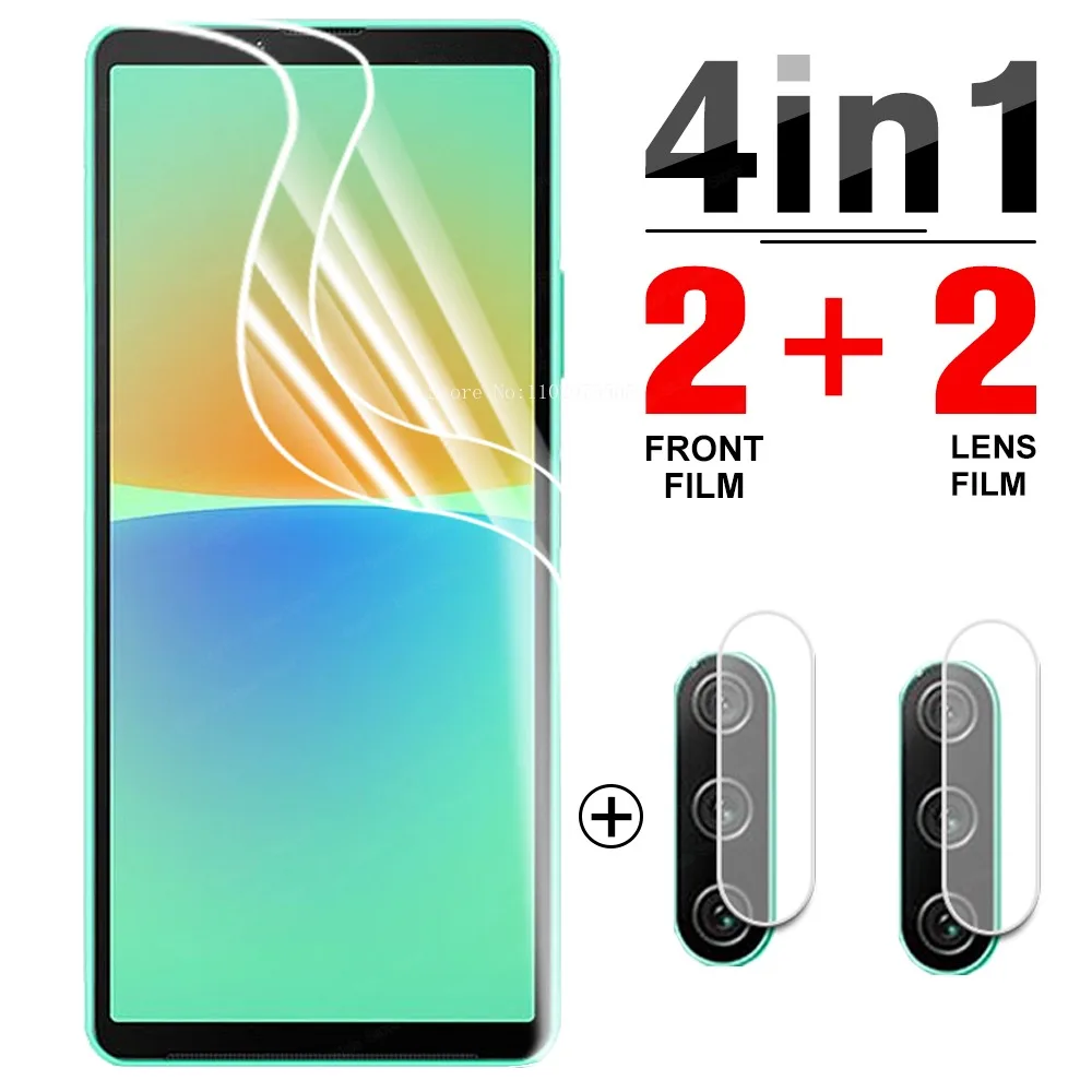 

4 in1 Hydrogel Film For Sony Xperia 10 1 VI V IV III Screen Protector for Xperia 1 5 10 IV V VI II III Protective film not glass