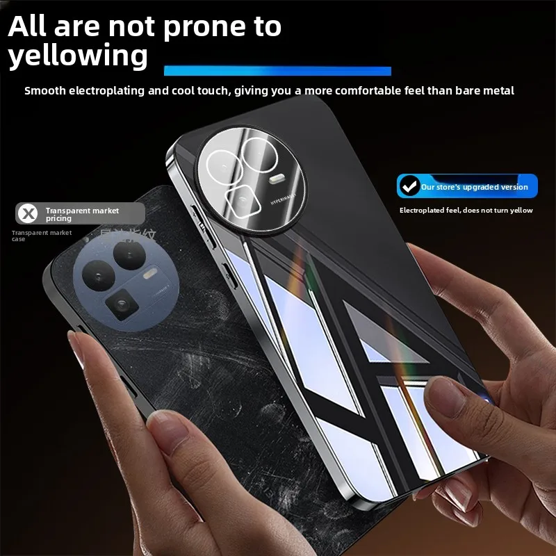 Premium Electroplating Ice Crystal Anti-Drop Shockproof Phone Case with Lens Protector