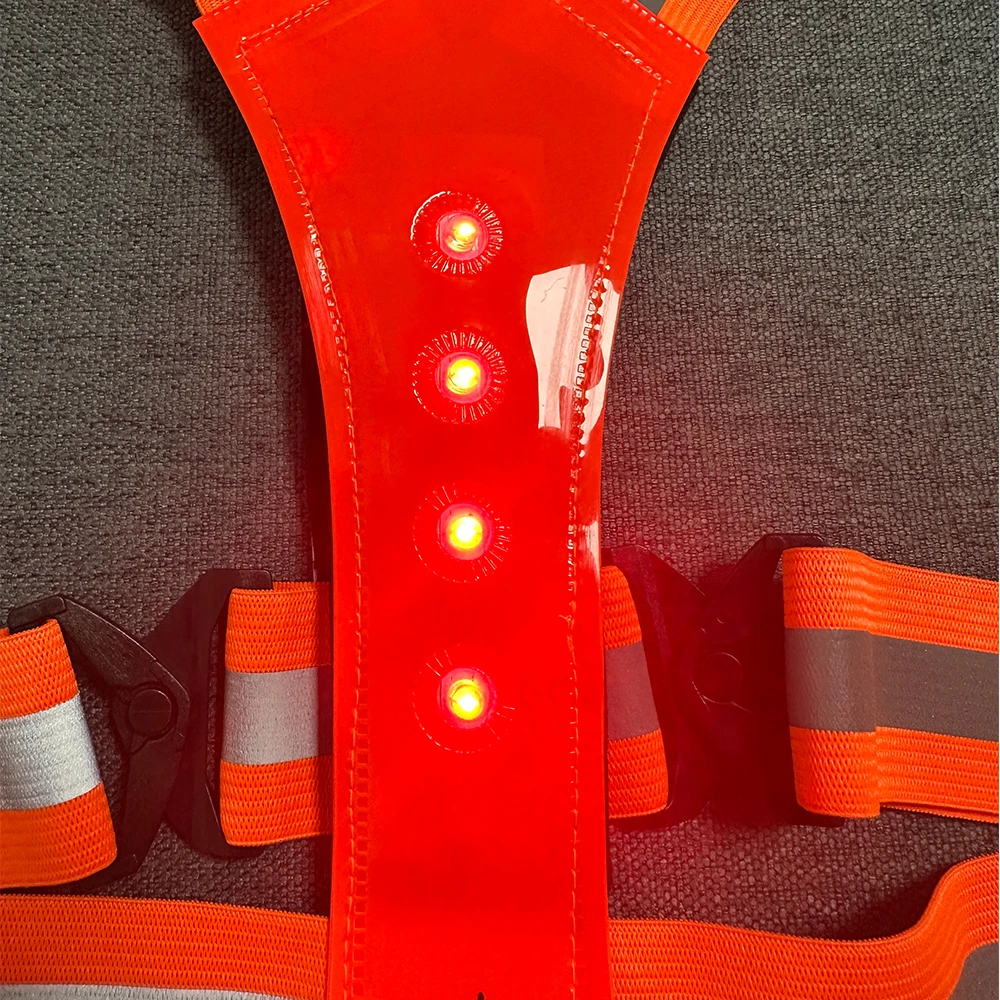 Motorcycle Cycling Reflective Safety LED Vest Electric Scooter Flashing Vest Battery Running Jogging Fishing reflective vest