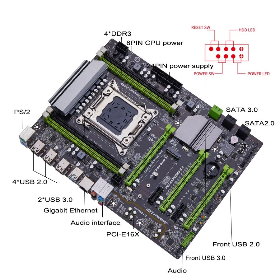 X79 Motherboard Oem HUANANZHI X79 Dual Intel Xeon CPU LGA 2011