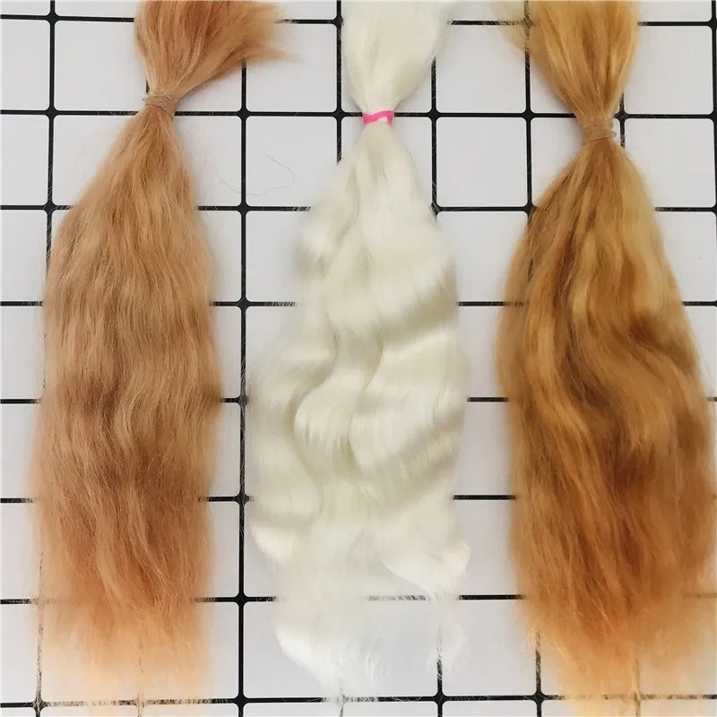 Top Quality Reborn Doll Pure Mohair Natural Black / White 11 colors Handrooted Doll Mohair for DIY Reborn Doll BJD Doll 6