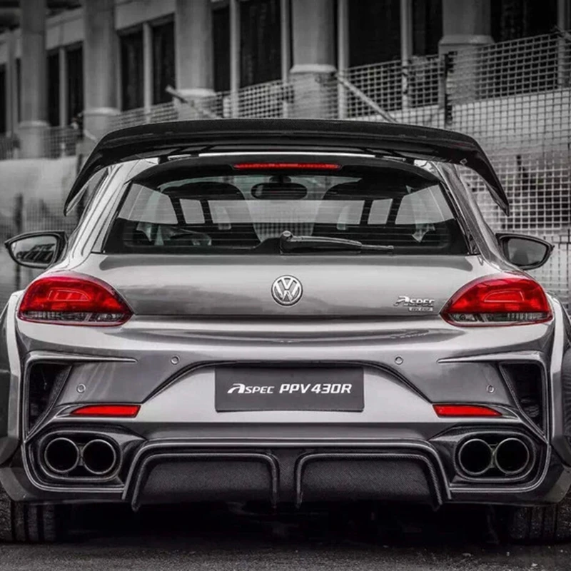 

For Volkswagen Scirocco High Quality FRP Material Primer Color Car Rear roof Lip Wing spoiler Aspec style 2010-2018