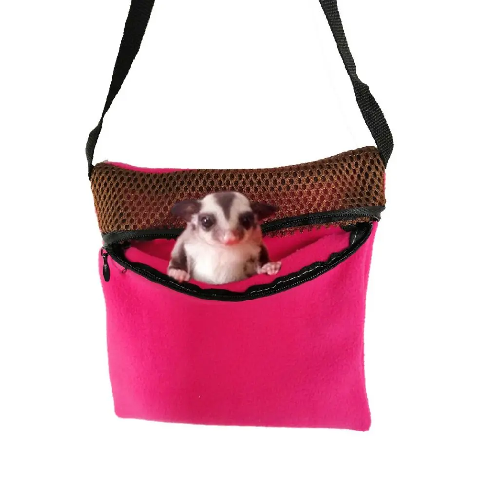 

Breathable Hamster Carrier Bag Soft Warm Guinea Pig Outgoing Sleeping Bag with Shoulder Straps Mesh Cloth/Velvet