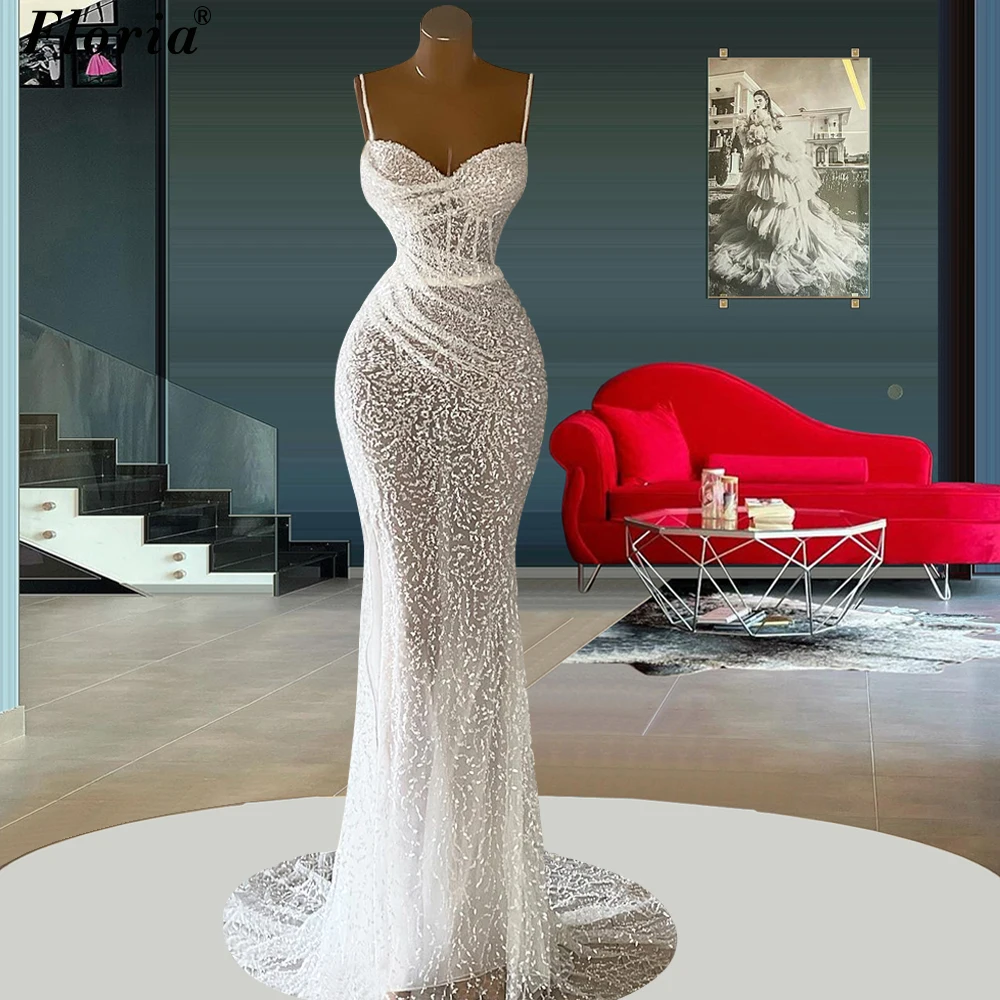 

Summer Beach Ivory Prom Dresses For A Wedding Spaghetti Sexy Cocktail Dresses For Women Evening Gowns Mermaid Vestidos De Fiesta