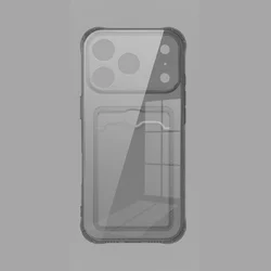 Clear Phone Case with ID and ATM Card Slot Protection Cover - iPhone 18 (GRAY)