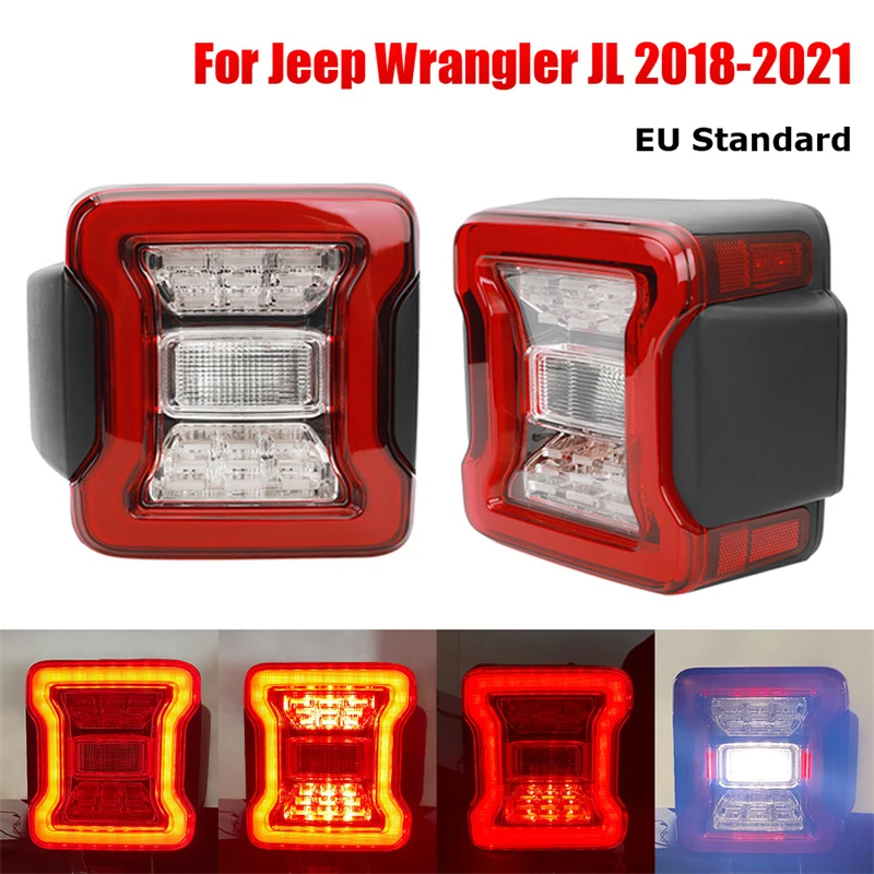 

Car LED Tail Light DRL Daytime Running Brake Reverse Turn Signal Rear Taillight Assembly Lamp For Jeep Wrangler JL 2018 2021