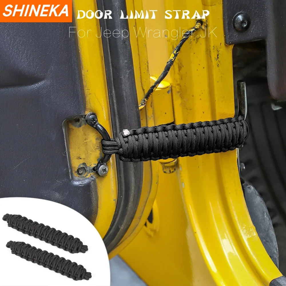 Tensioning Belts For Jeep Wrangler TJ 1997-2006 Front & Rear Door Adjustable Restriction Protection Rope Strap For Jeep Wrangler